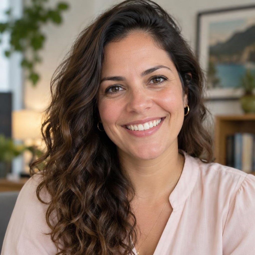 Portrait of a smiling Brazilian woman looking at the camera